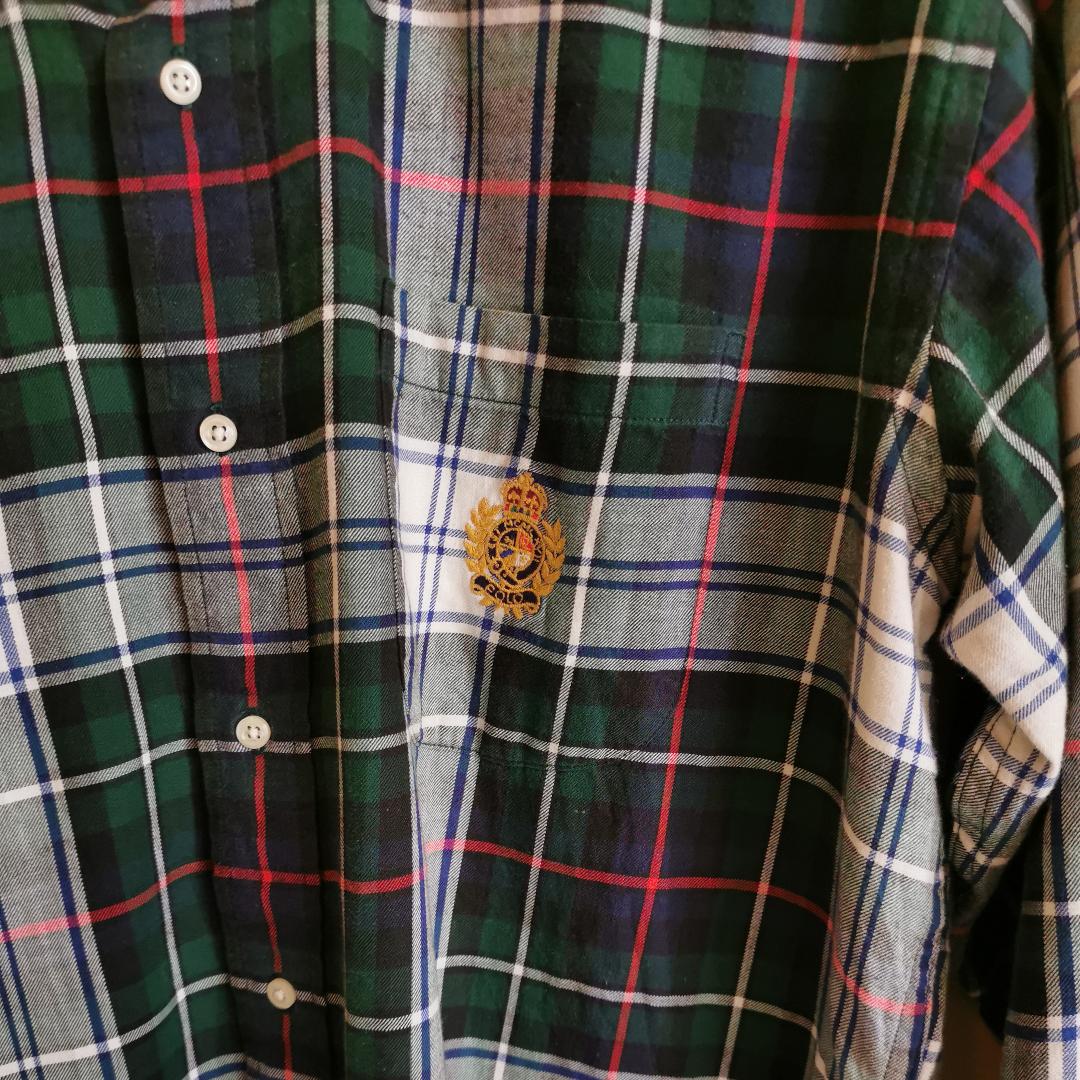 Chemise vintage écossaise verte Ralph Lauren