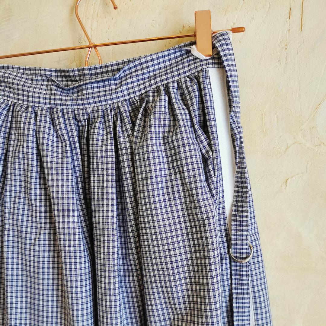 Jupe vintage carreaux bleu