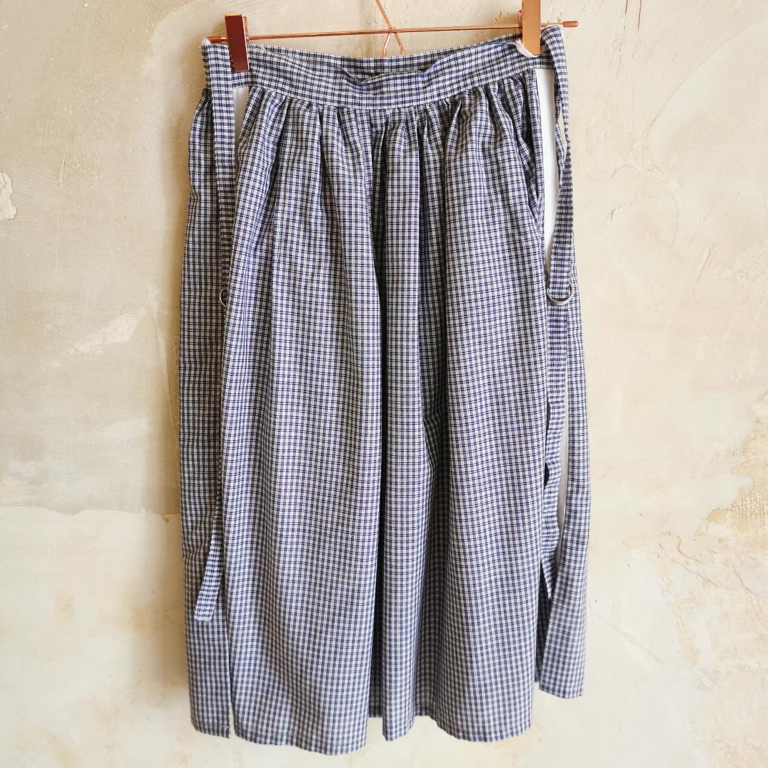 Jupe vintage carreaux bleu