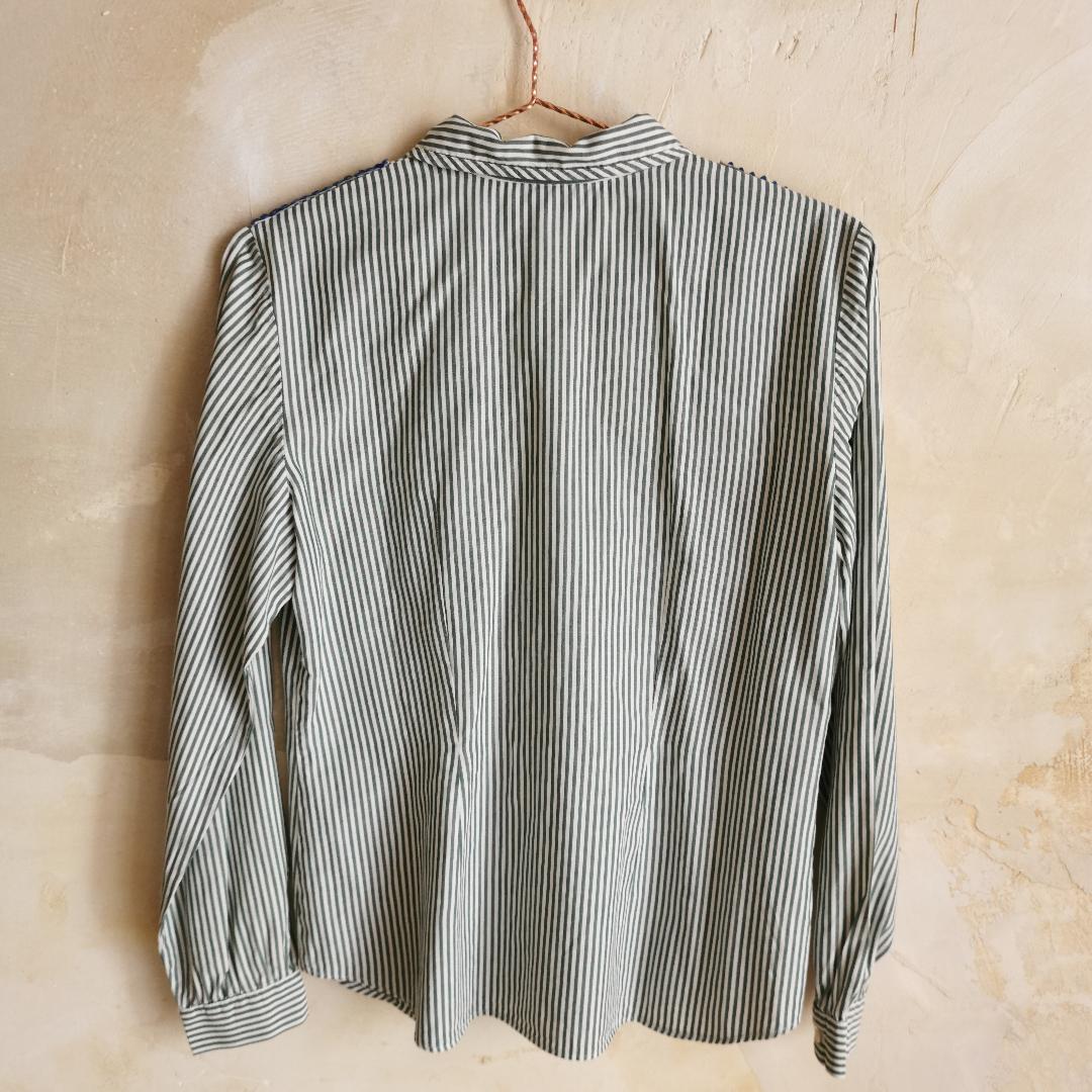 Chemise vintage rayée verte revisitée