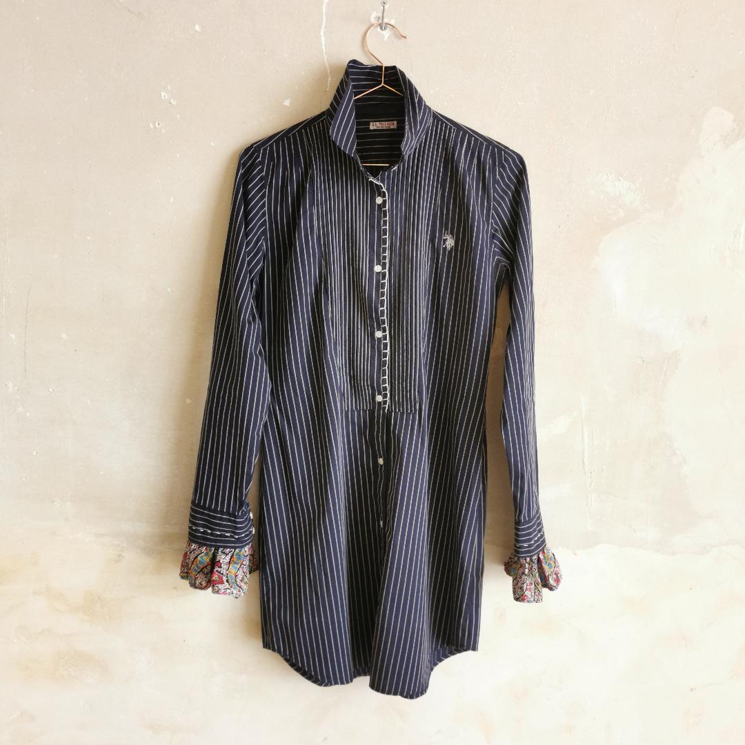 Robe/chemise rayée bleue