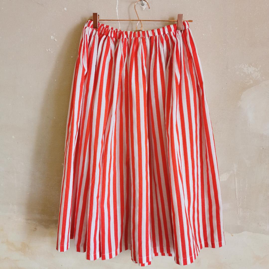 Jupe vintage rayée rouge vintage