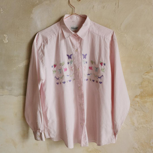 Chemise vintage rayée rose